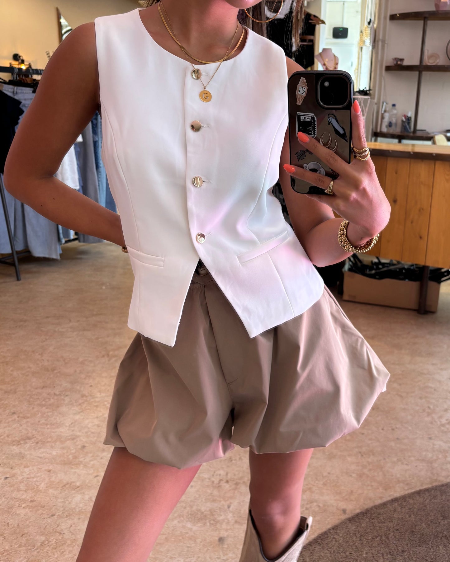 Tess gilet wit