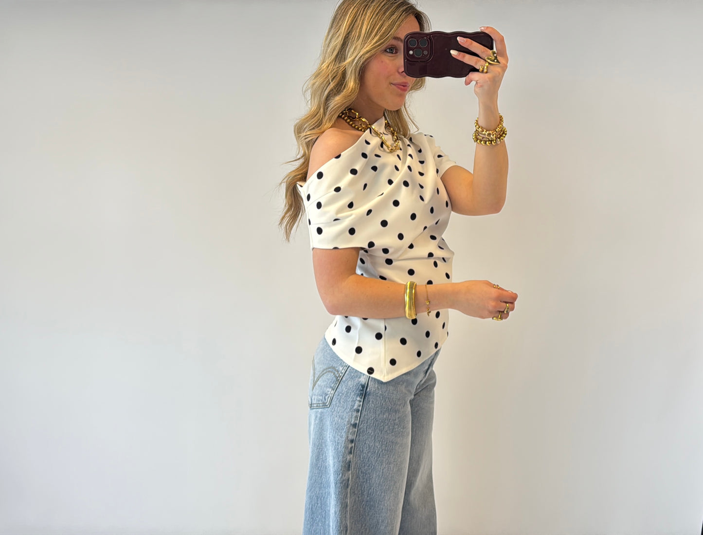 Neeltje polka dot top