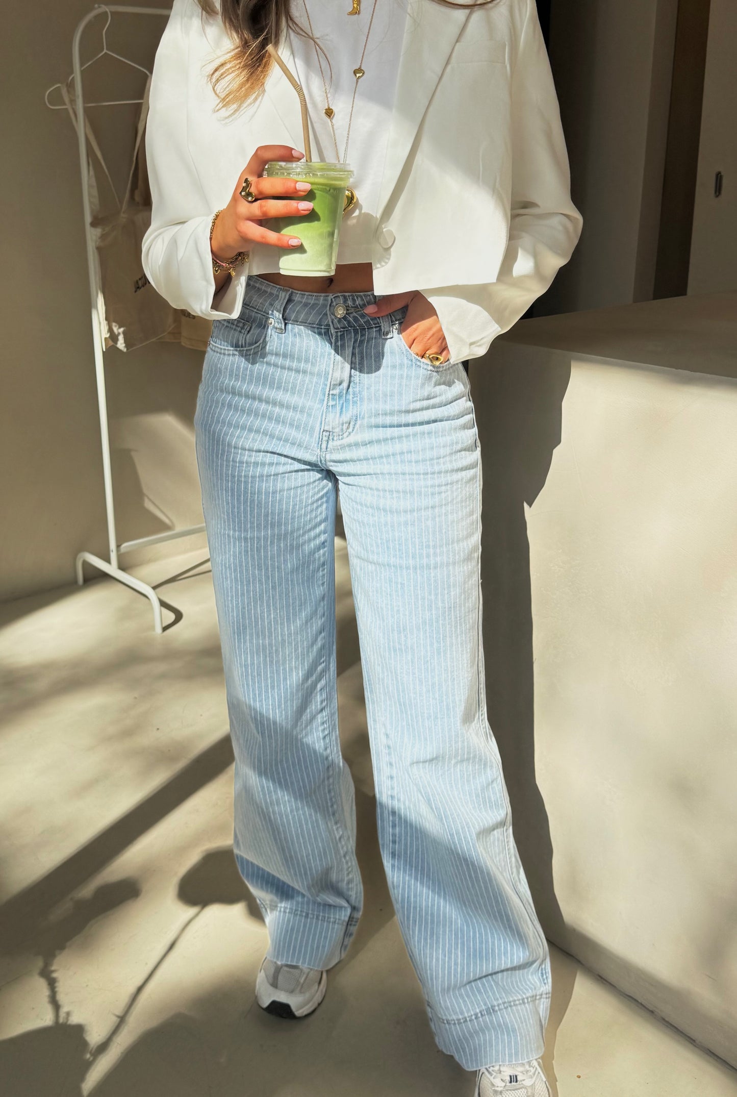 Leah striped jeans