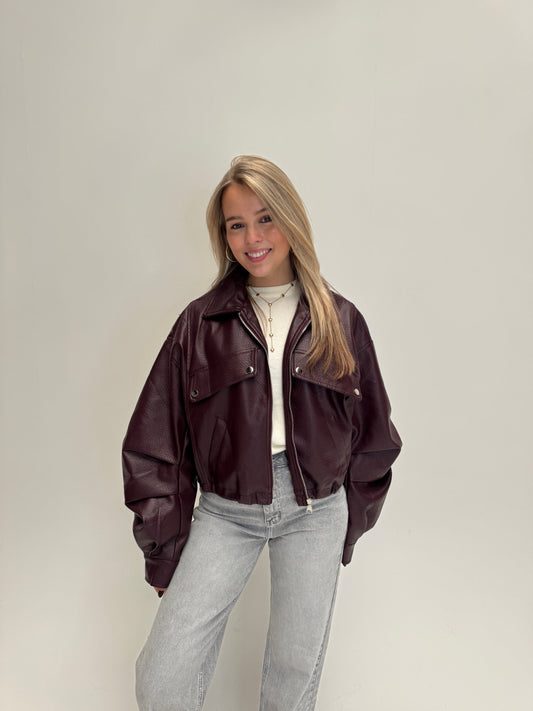 Roxy leatherlook jacket - bordeaux