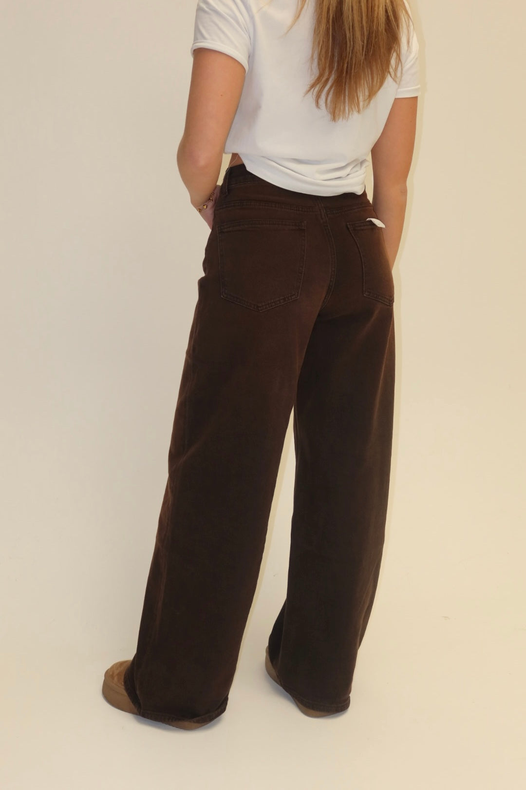 Baggy wideleg jeans - Queenhearts bruin