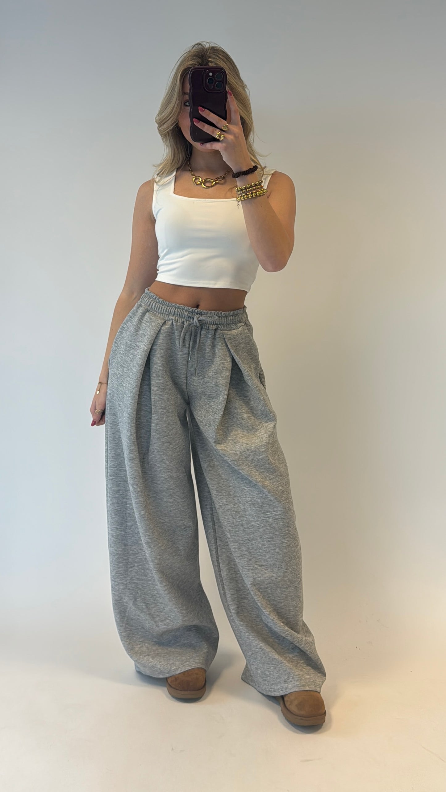 Comfy wideleg jogger - softgrey