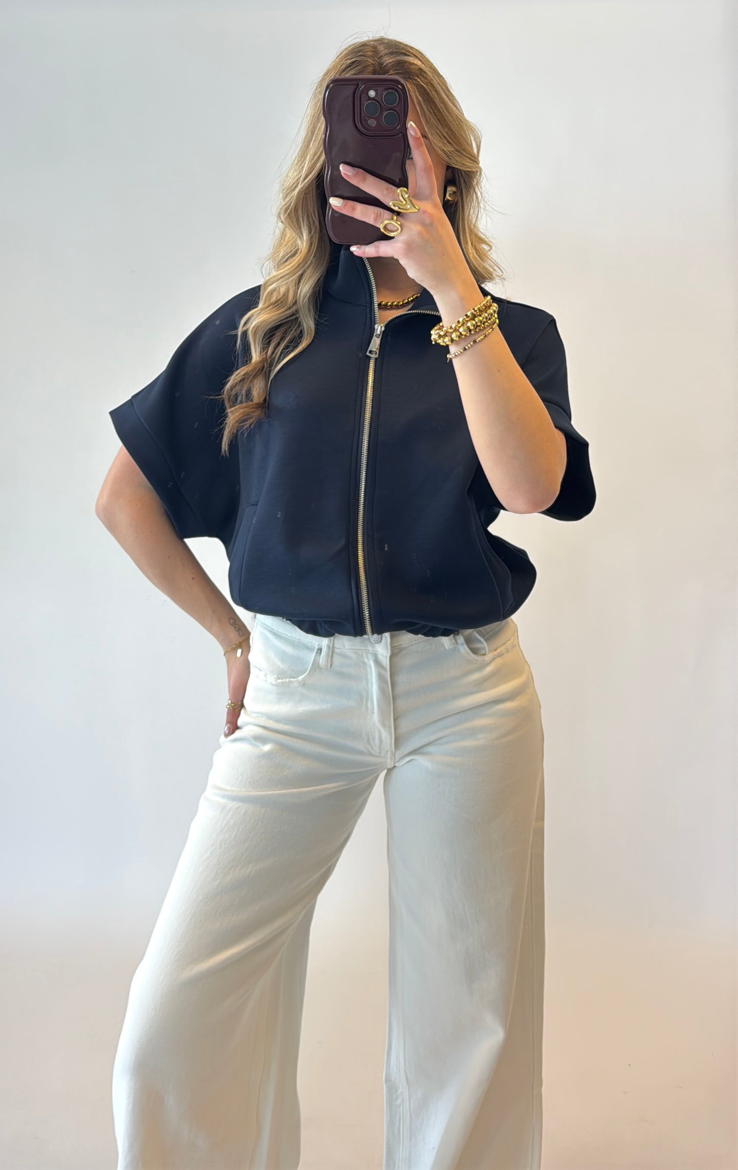 Emie zip top - navy