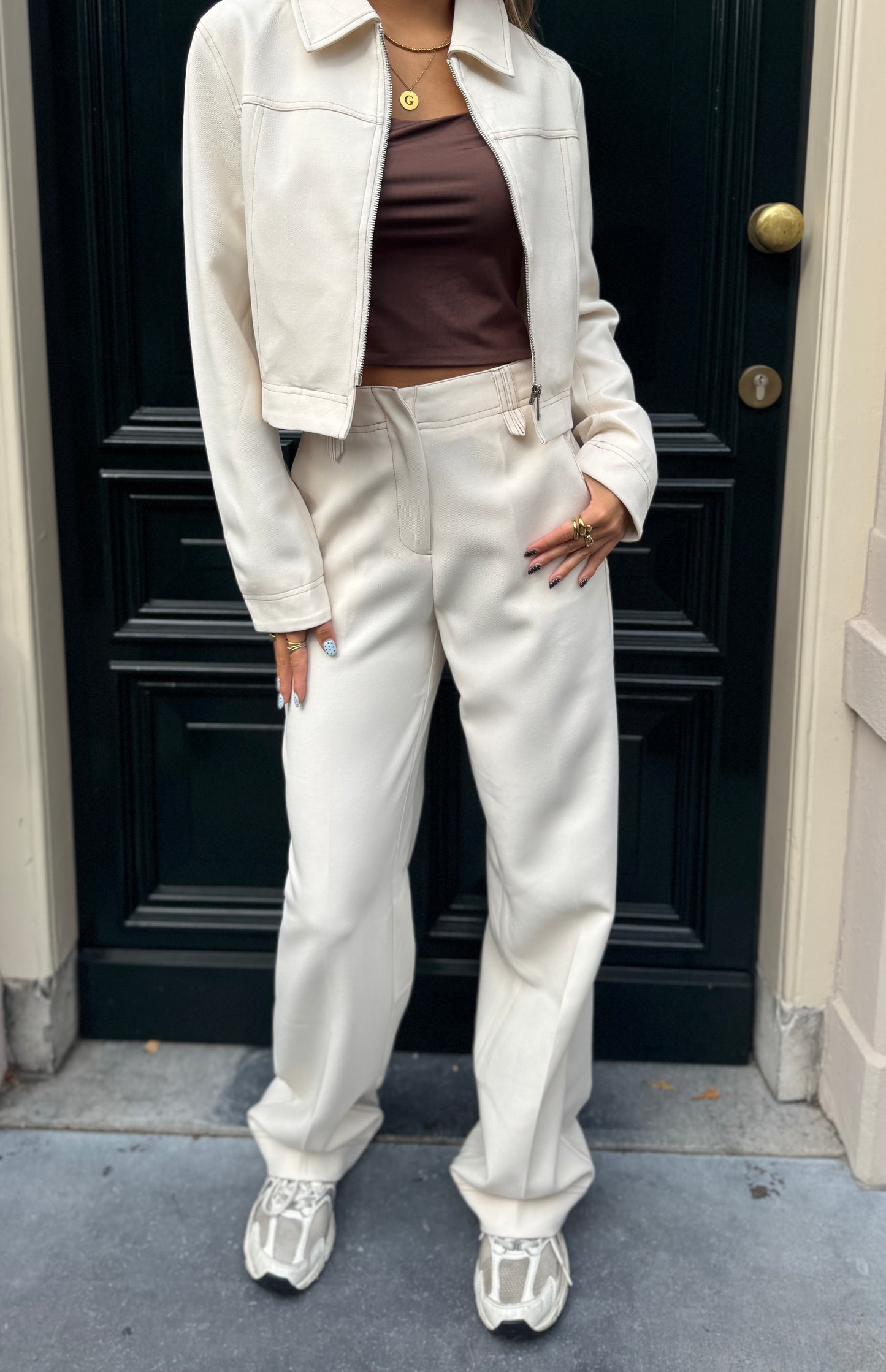 Fleur pantalon - offwhite