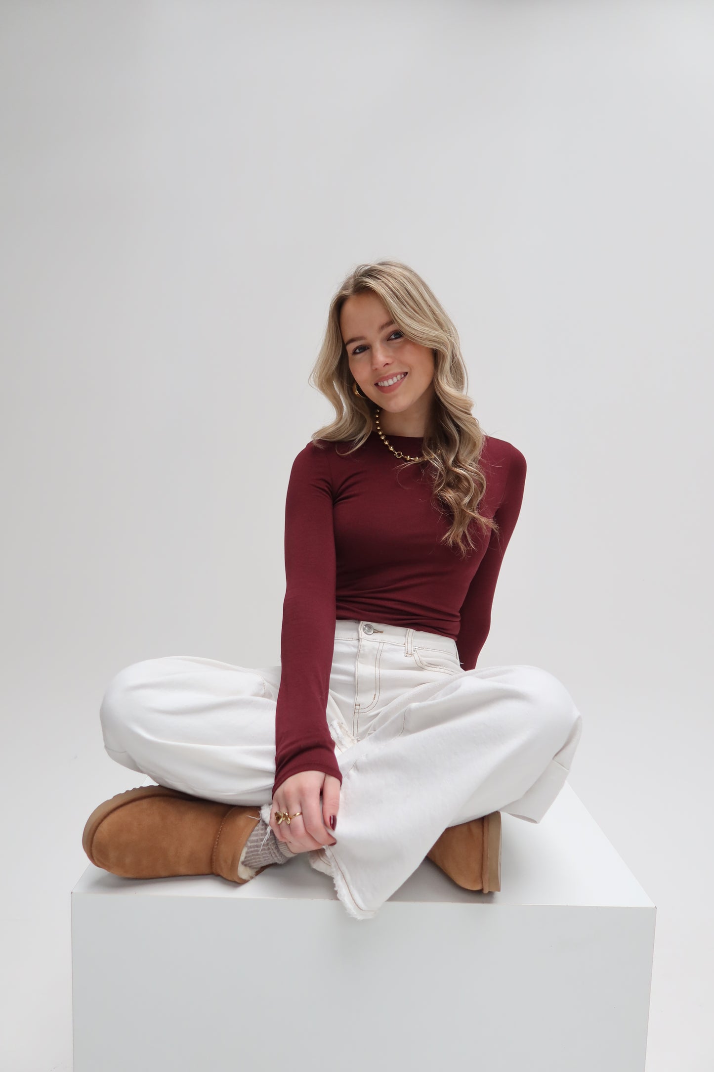 By Izi top longsleeved - burgundy