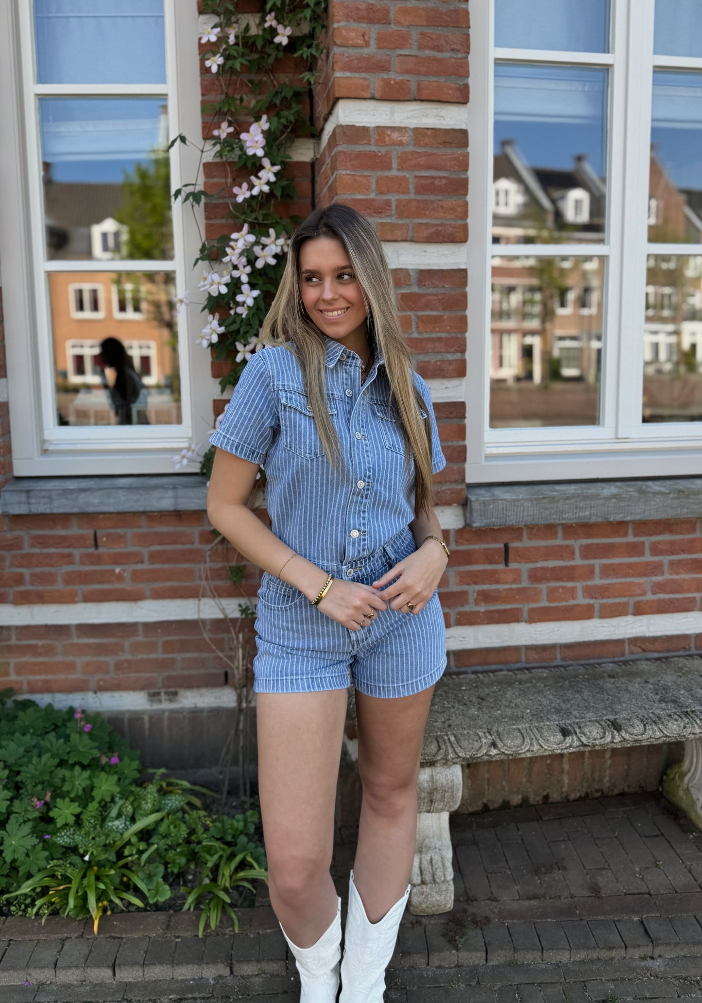 Gaia denim playsuit