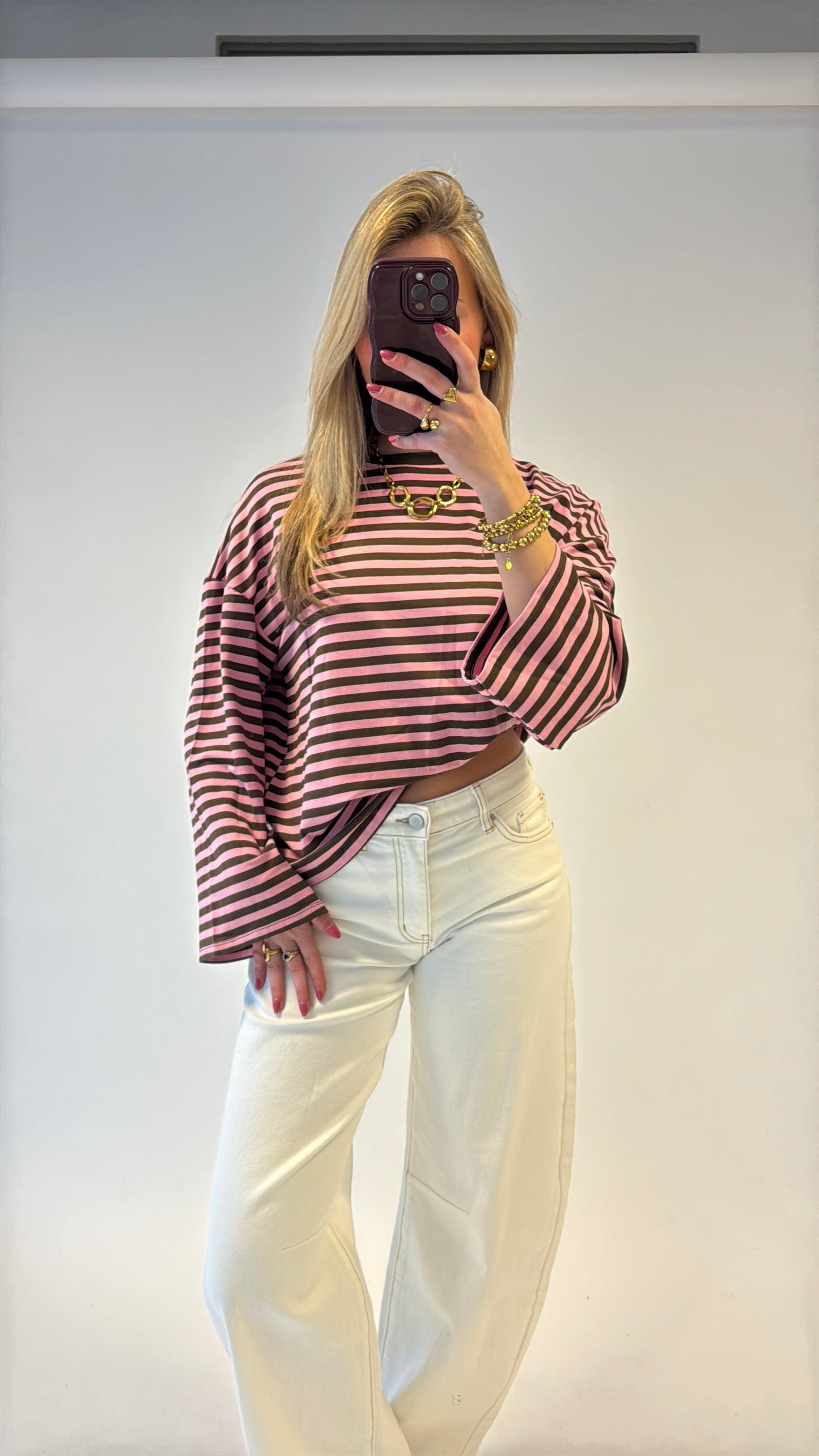 Classic stripes longsleeved top - roze