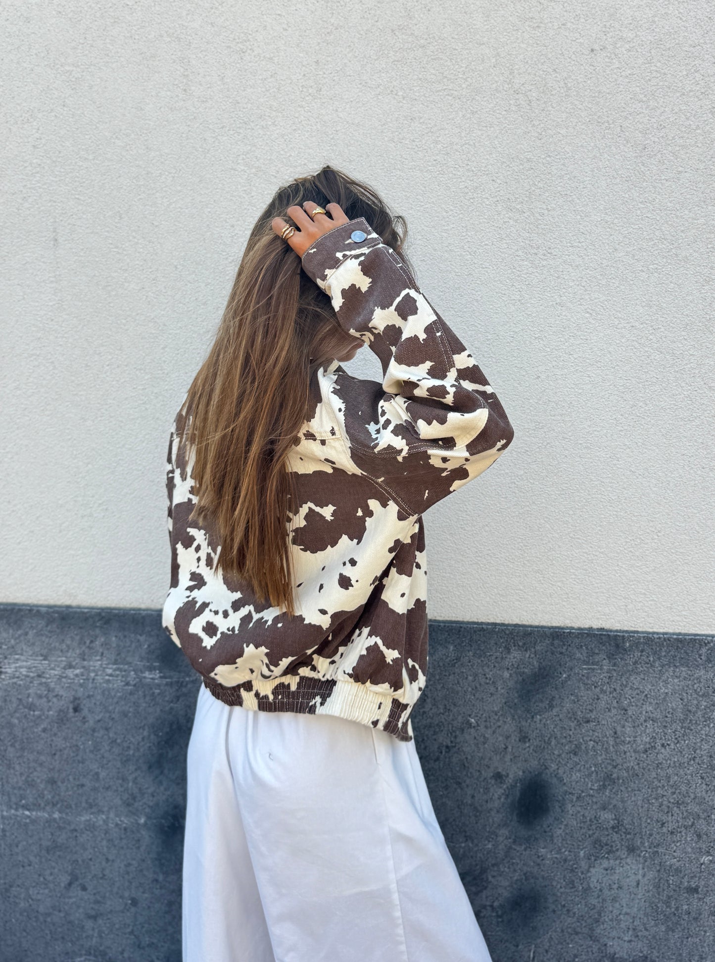 Cowprint jacket - bruin