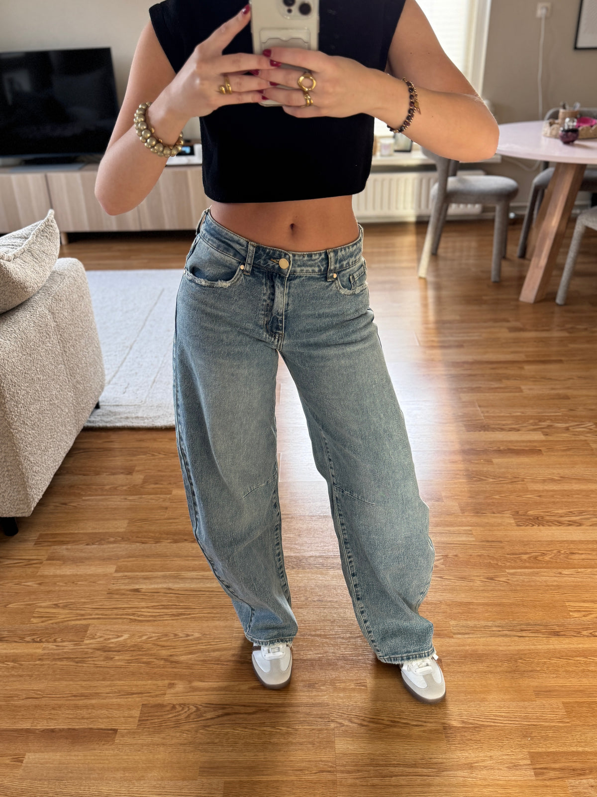 Mallou balloon jeans - blauw 3717