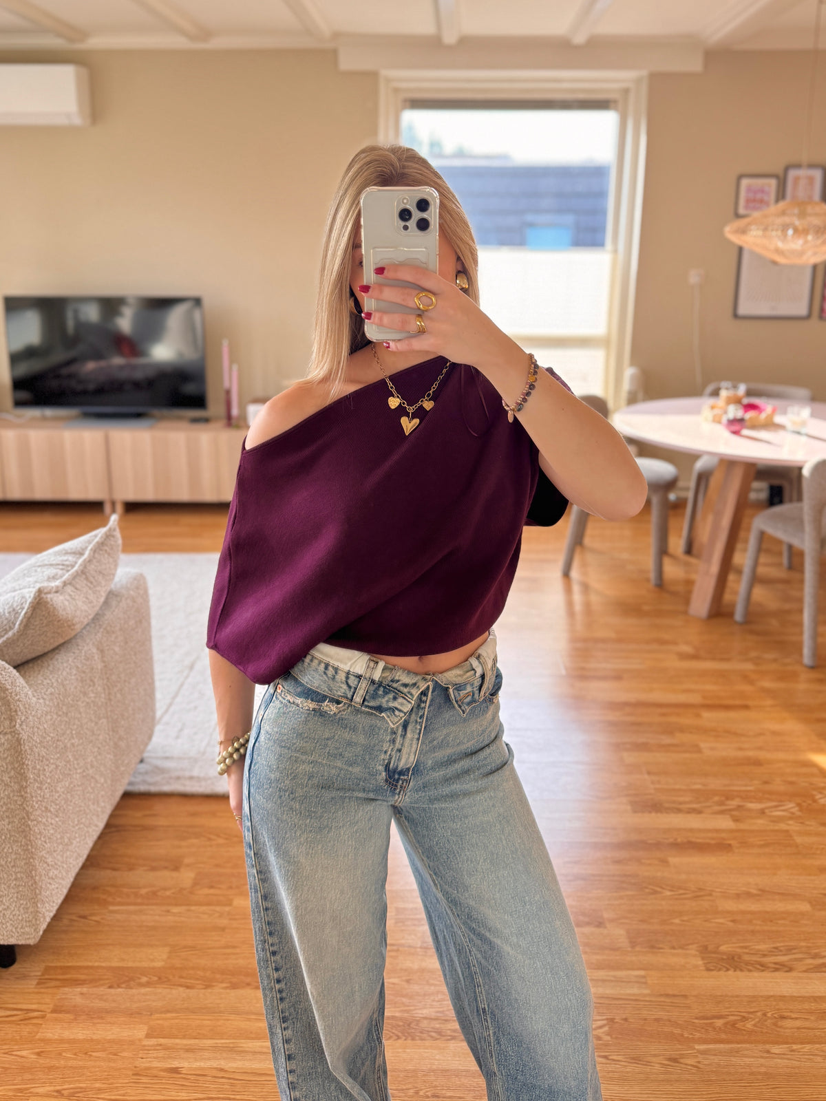 Vera one shoulder top - Bordeaux