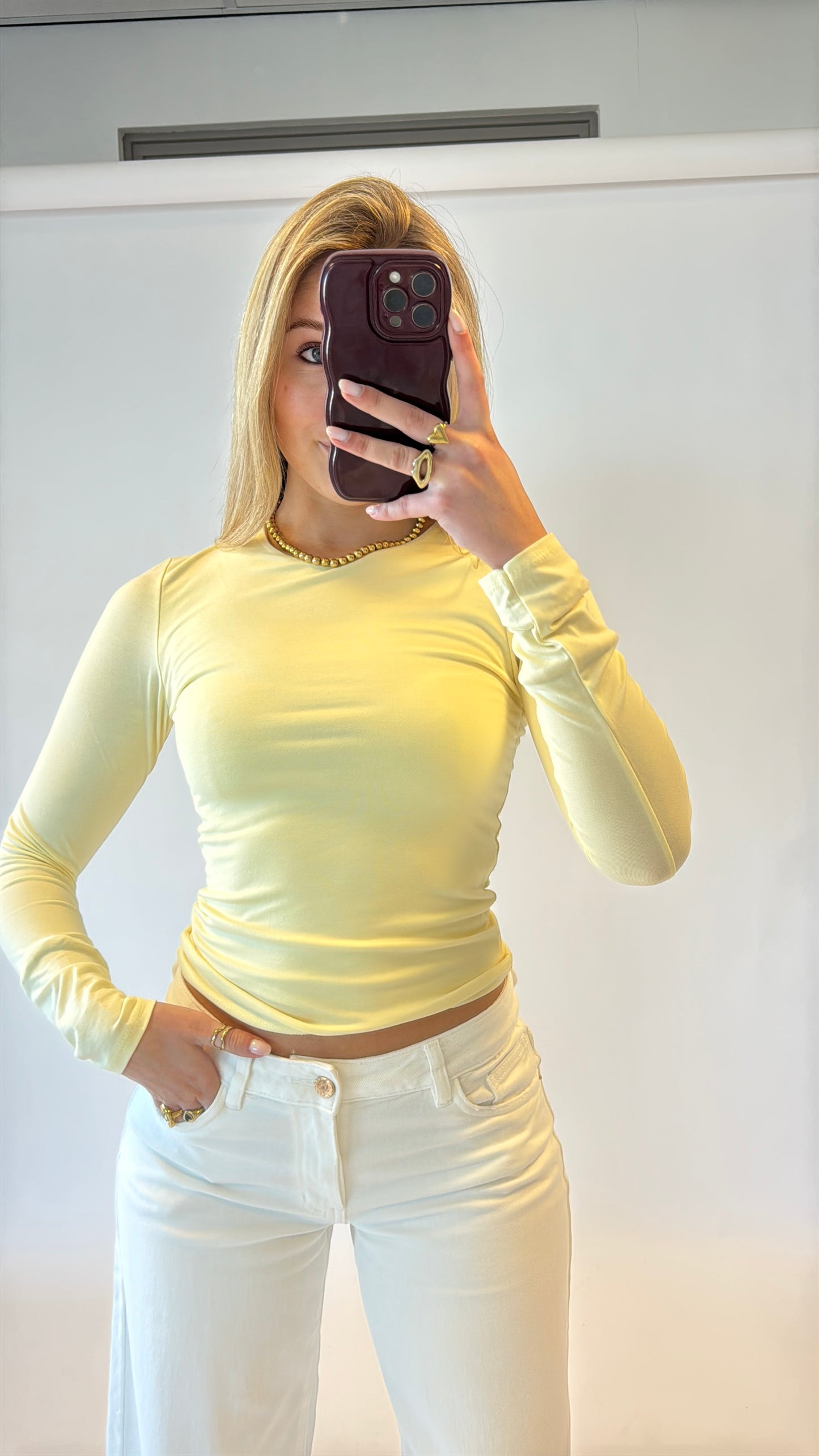 By Izi top longsleeved - butteryellow