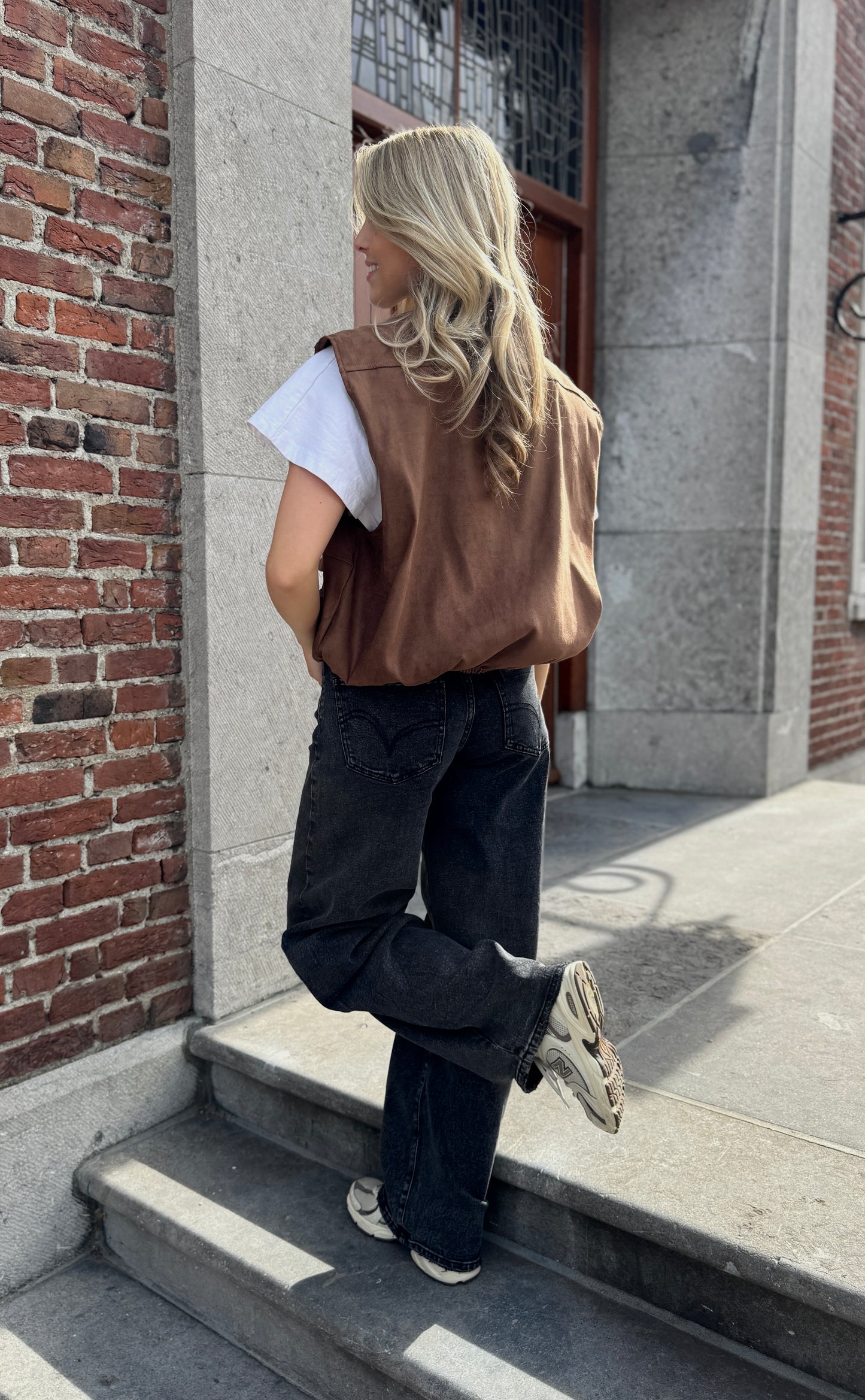 Nora suede gilet - bruin