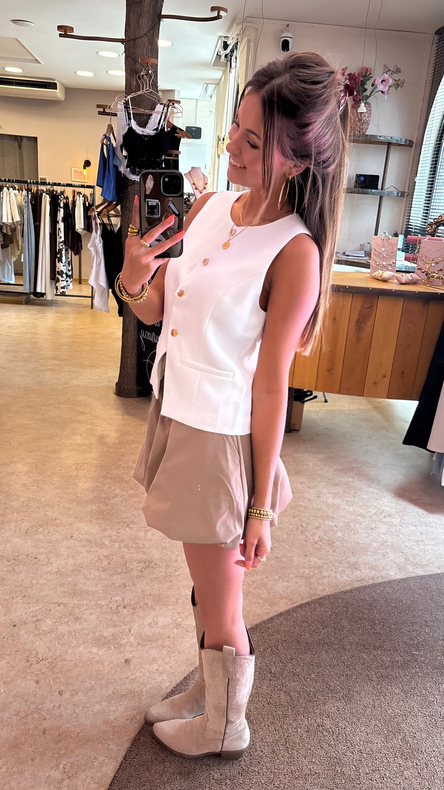 Tess gilet wit