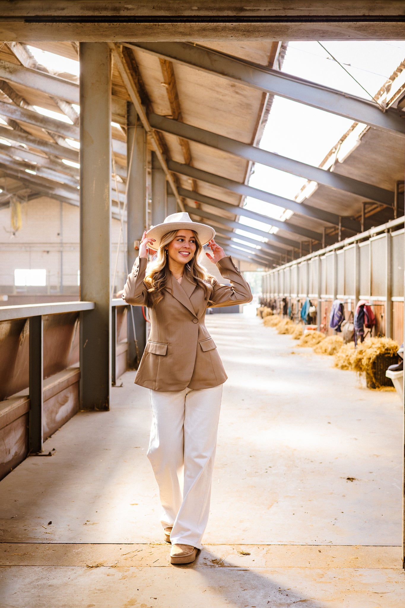 Liva getailleerde blazer - camel
