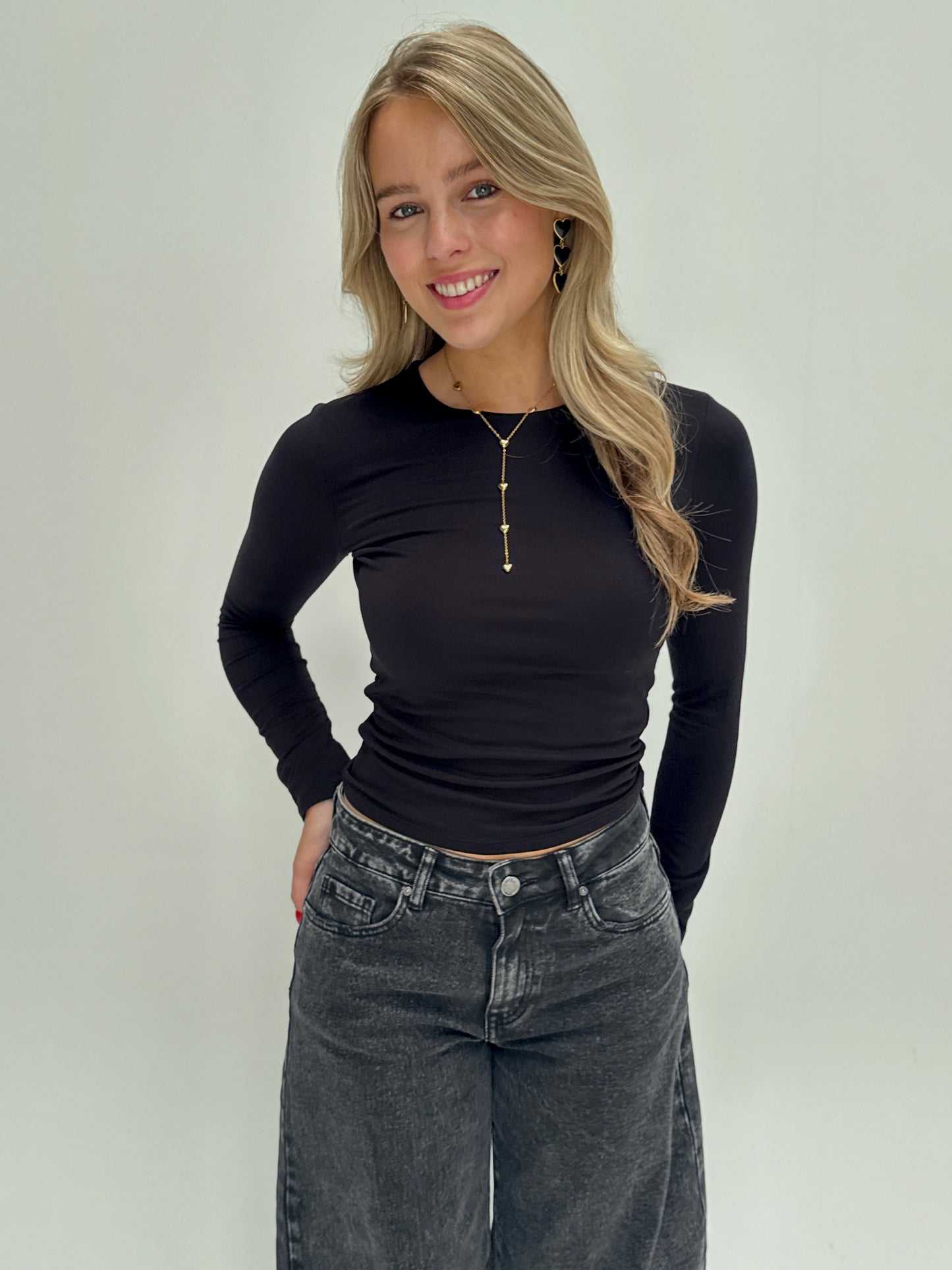 By Izi top longsleeved - zwart