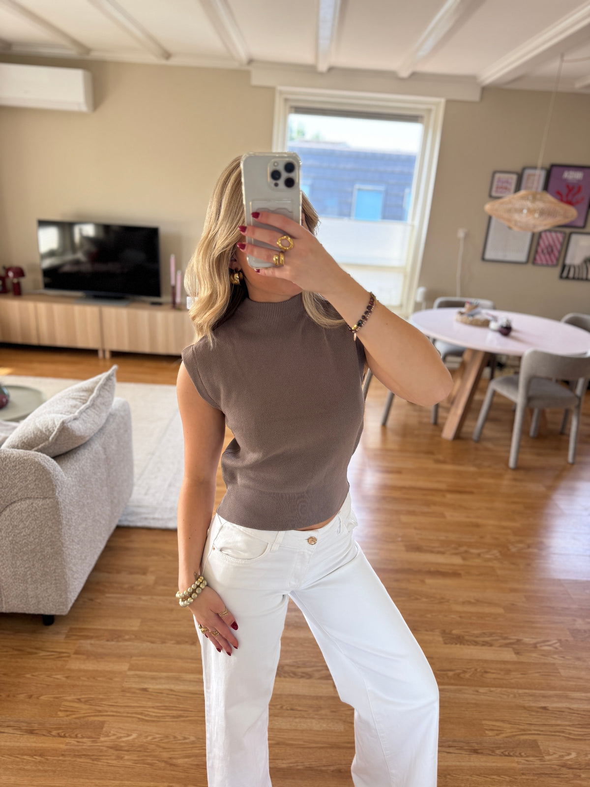 Lou top - taupe