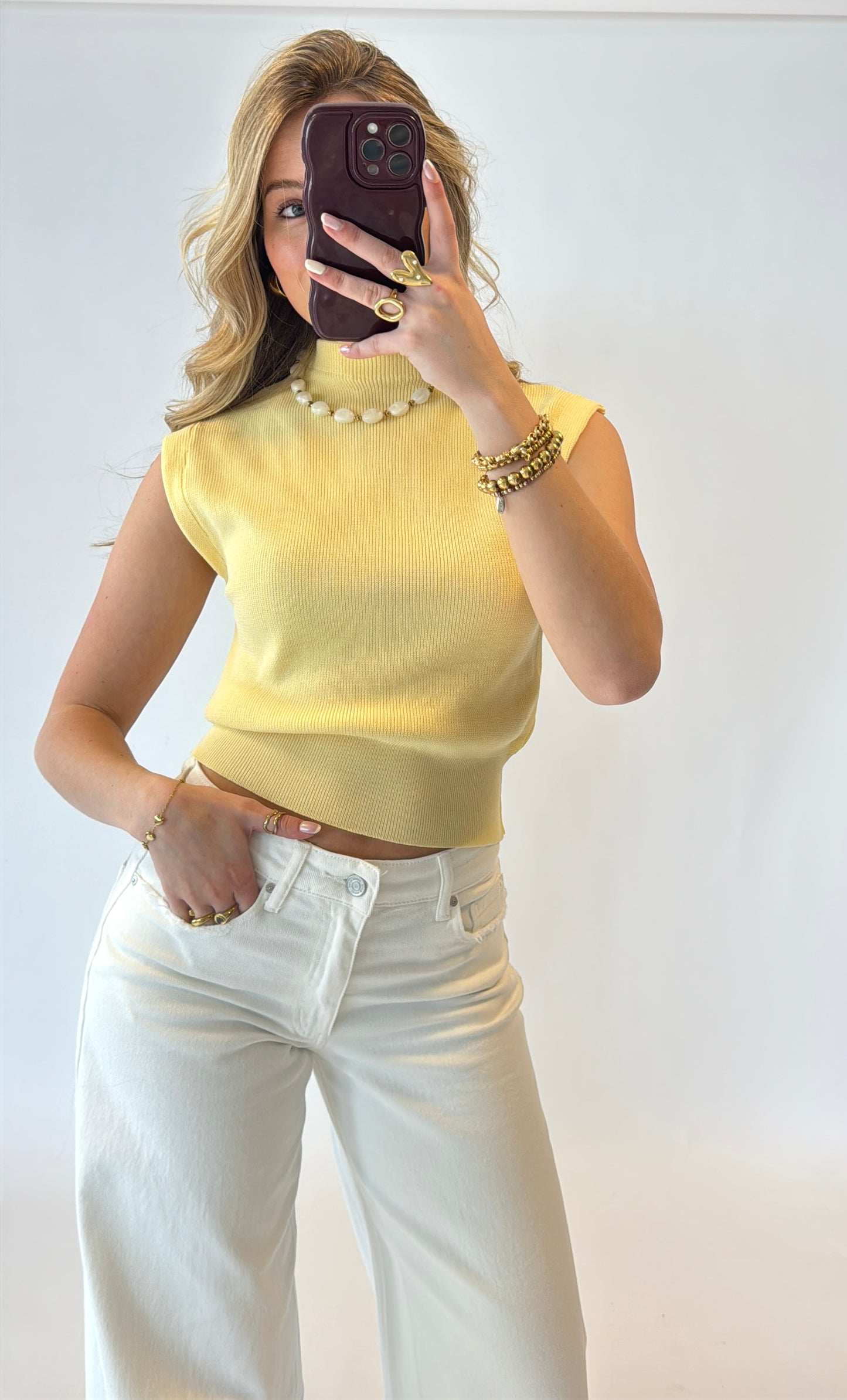 Lou top - butteryellow