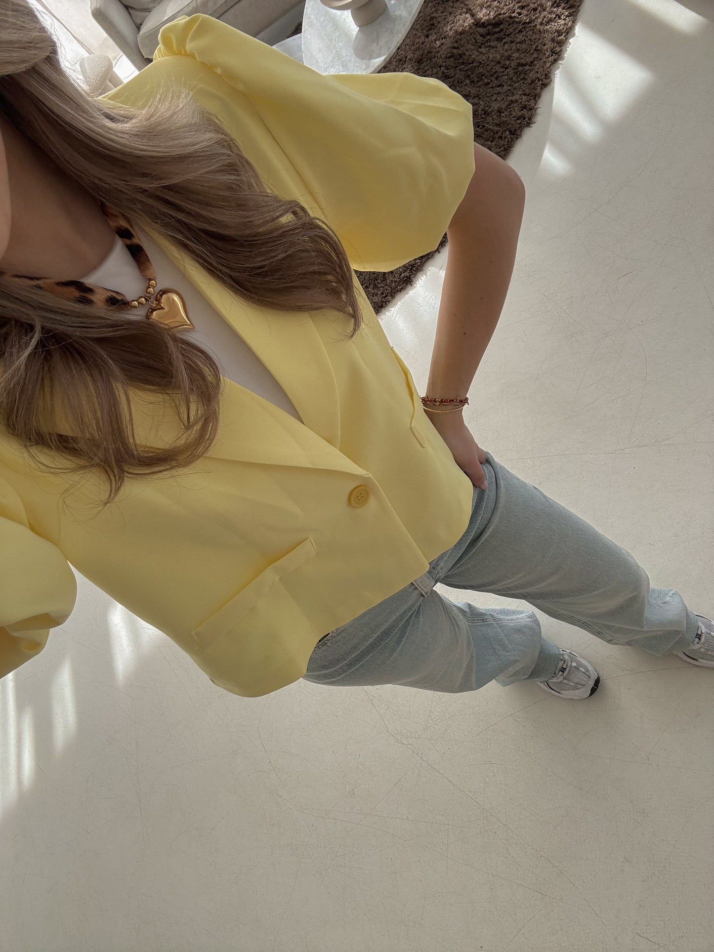 Lois blazer - pastelgeel