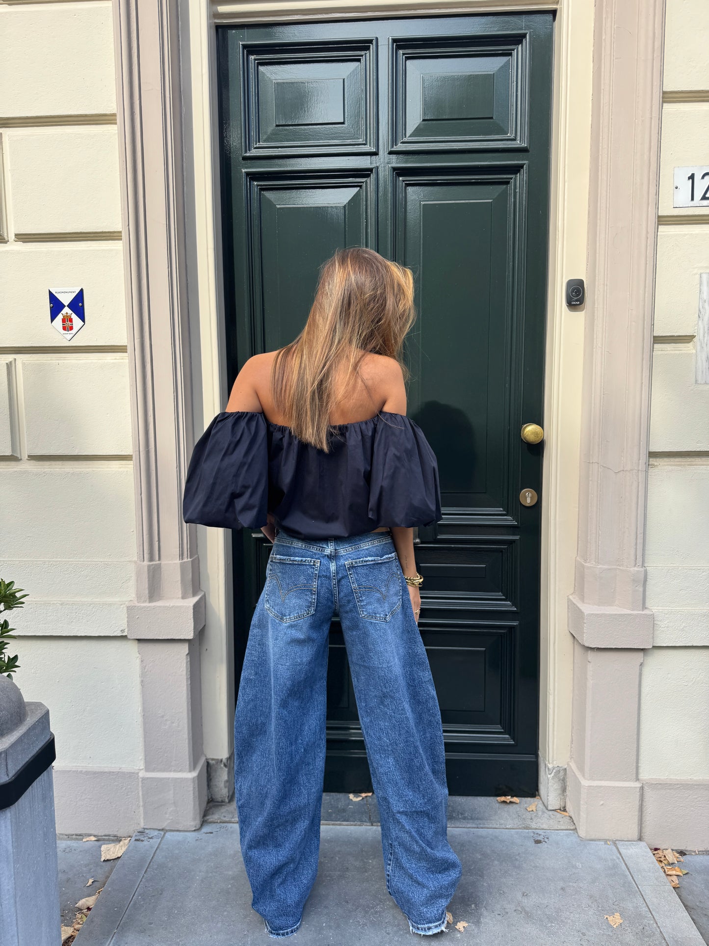 Maisy off shoulder top - navy