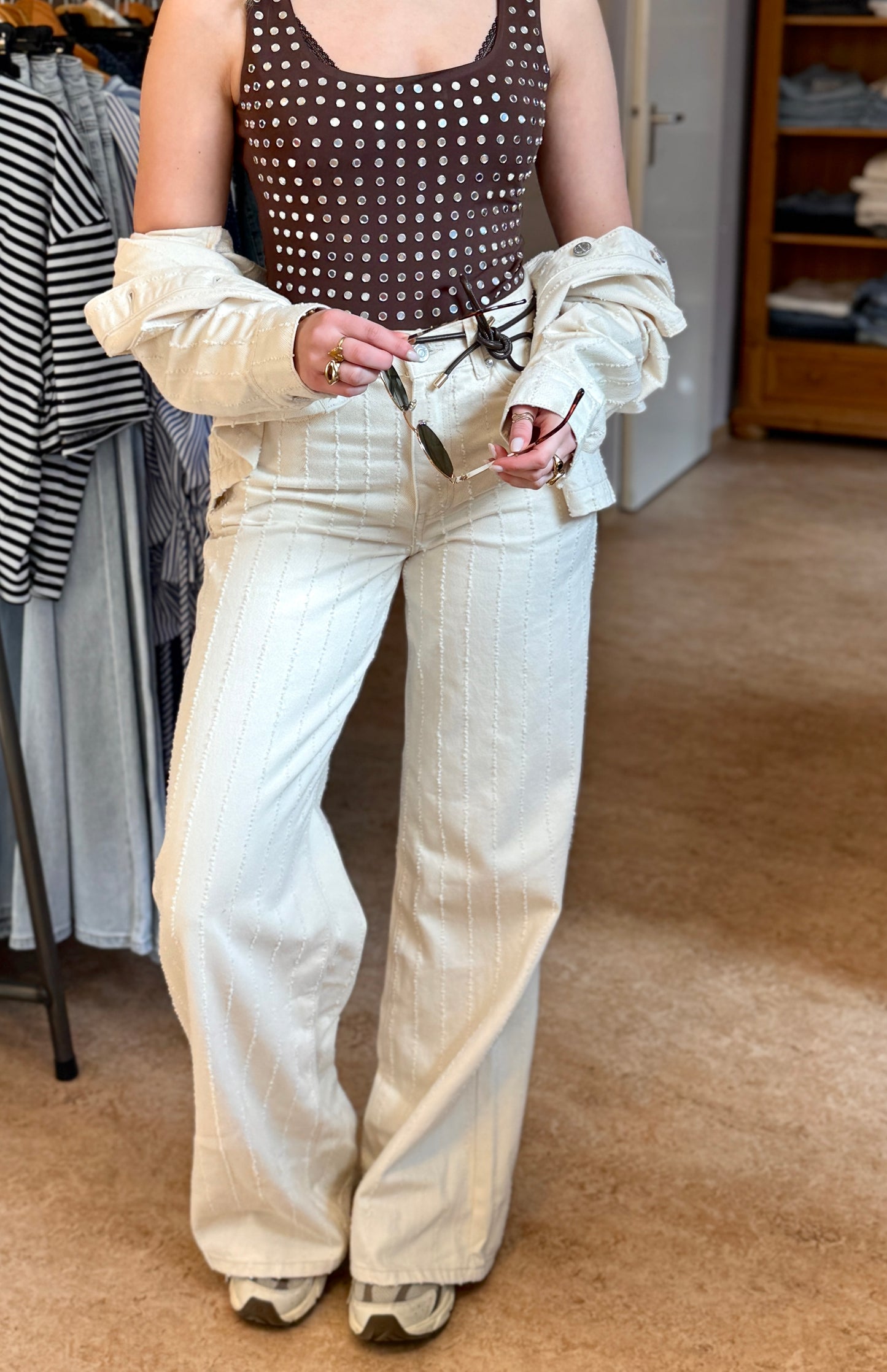 Izi golden muse denim jeans beige