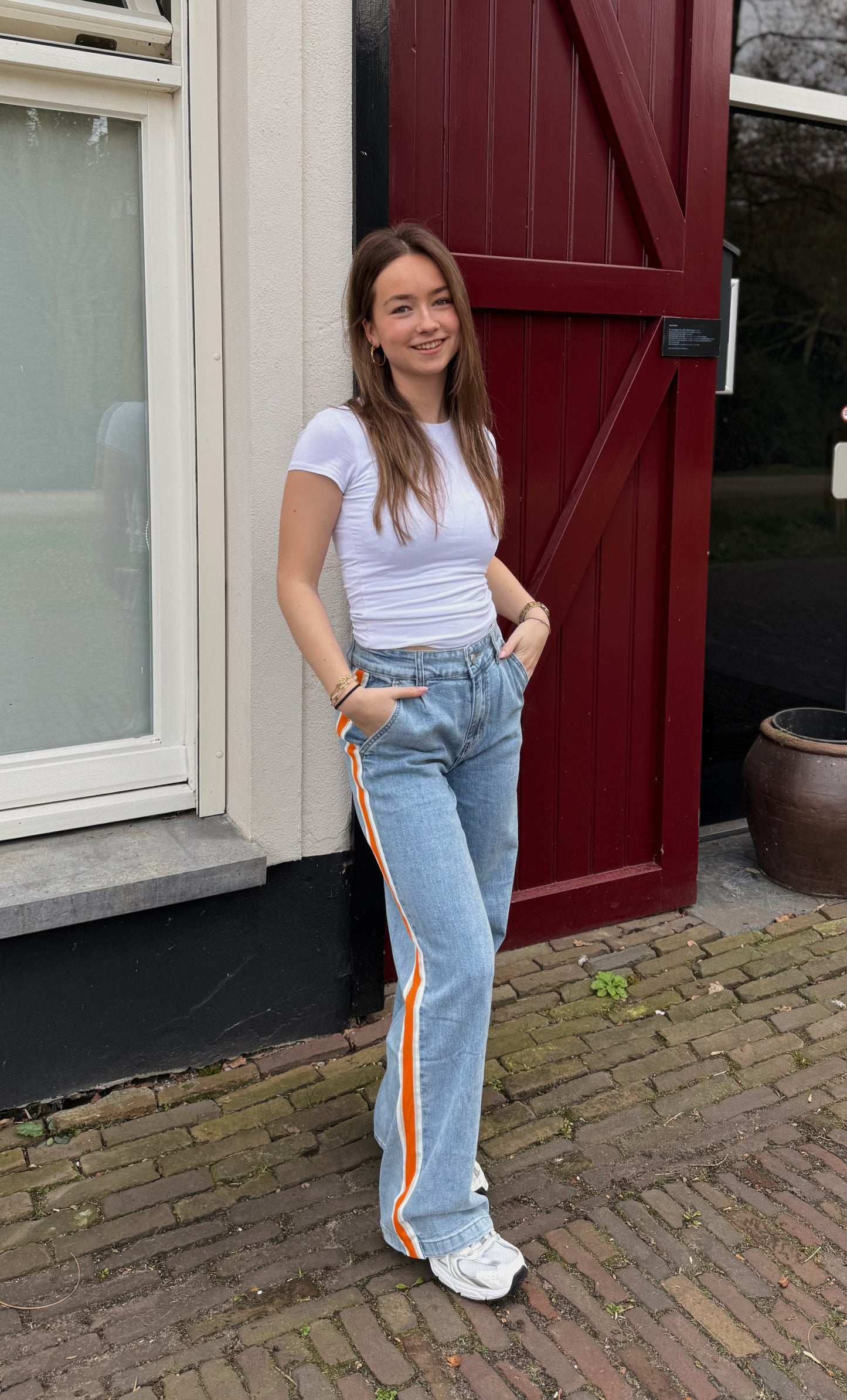 Queen heart jeans - orange edition