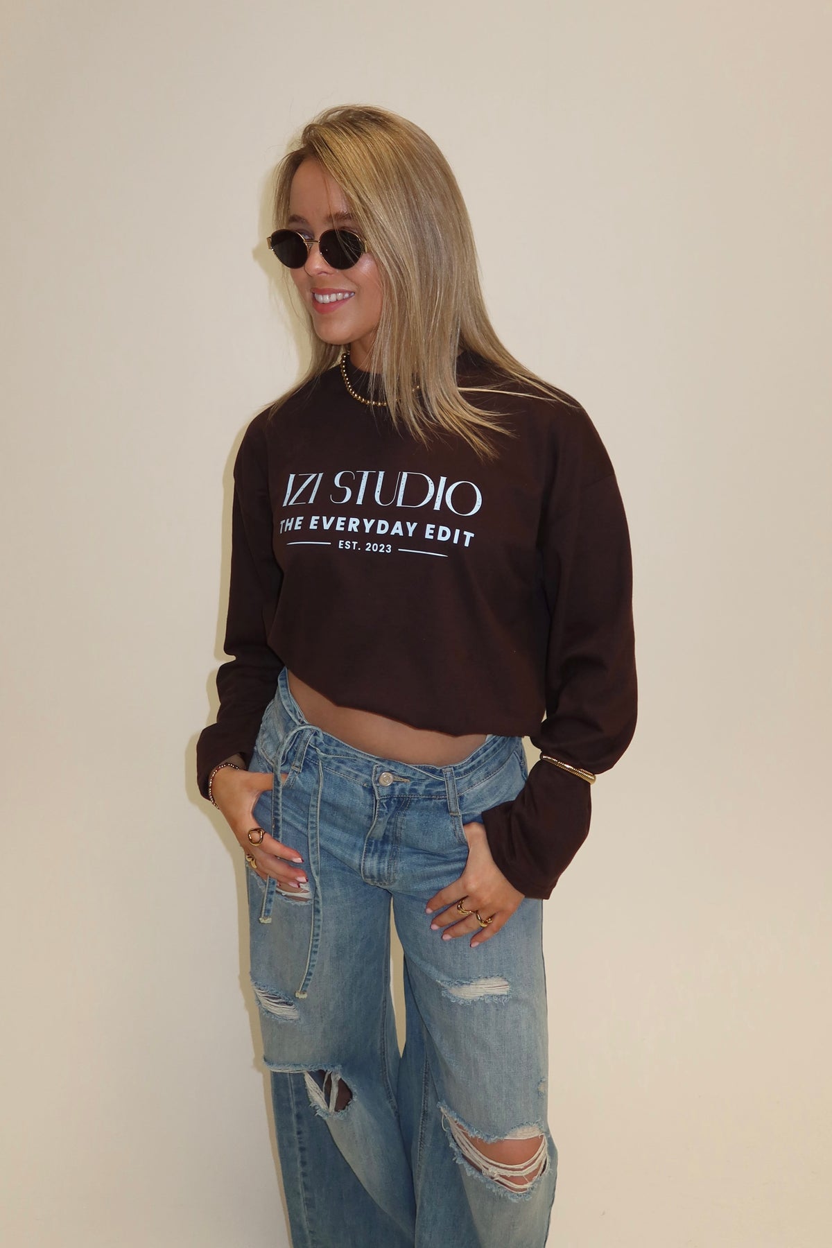 IZI studio longsleeved - bruin