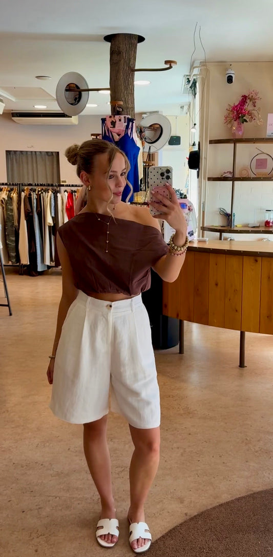 Kiki offshoulder top - bruin