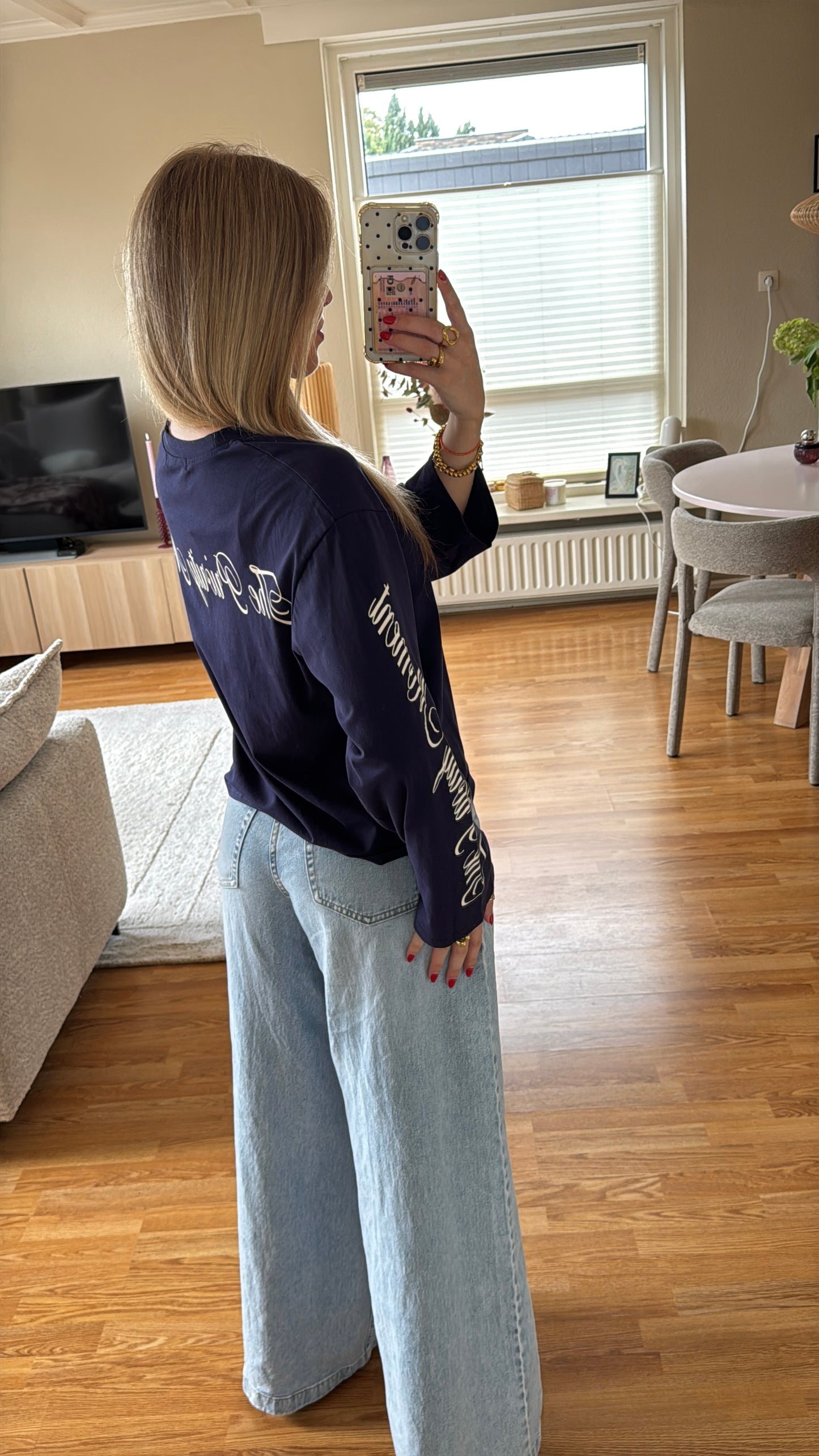 'The Priority Moment' longsleeved top - navy