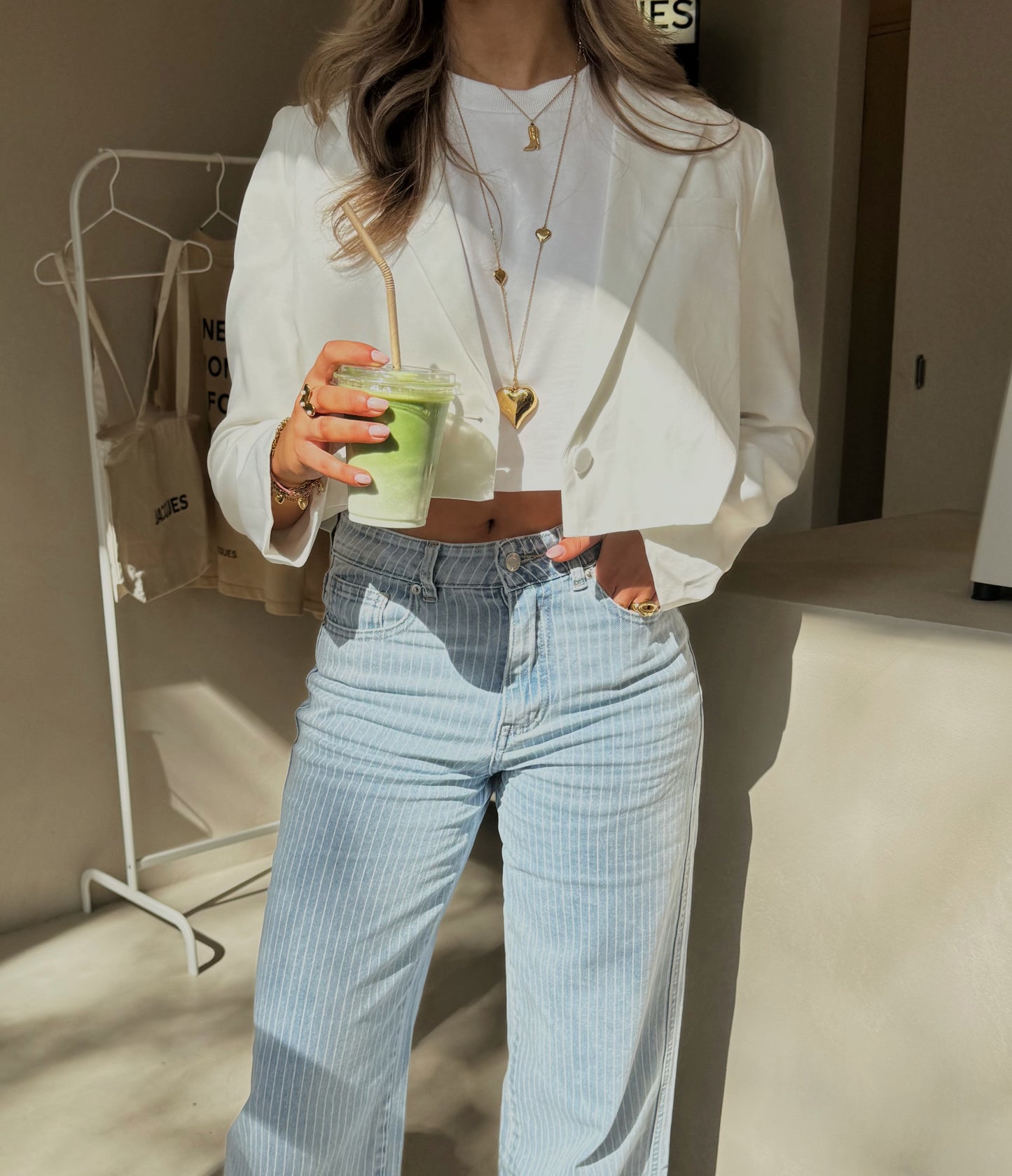 Leah striped jeans