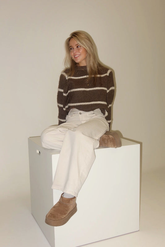 Romee knit - bruin gestreept