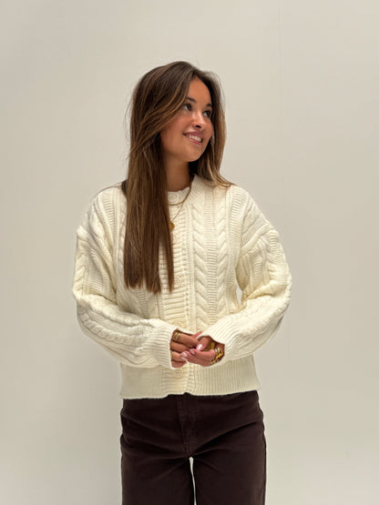 Sarah kabel knit cardigan - offwhite