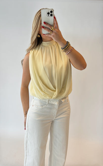 Donna halter top - butteryellow