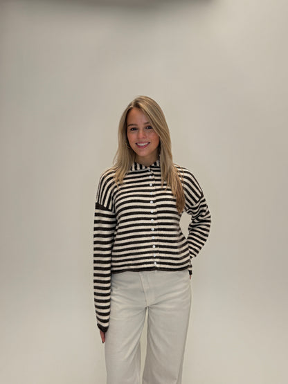 Anna striped cardigan - bruin