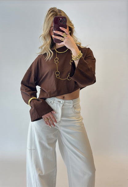 Lana longsleeve top - bruin