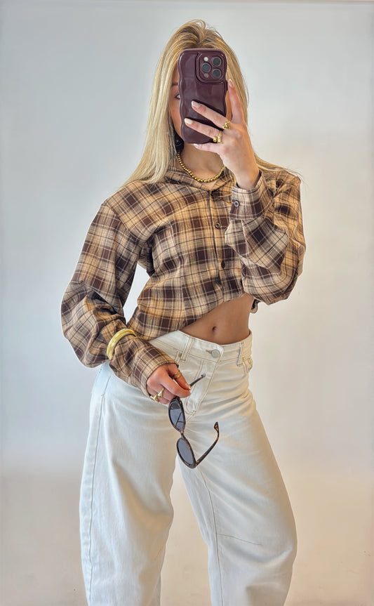 Vintage tailored blouse - bruin
