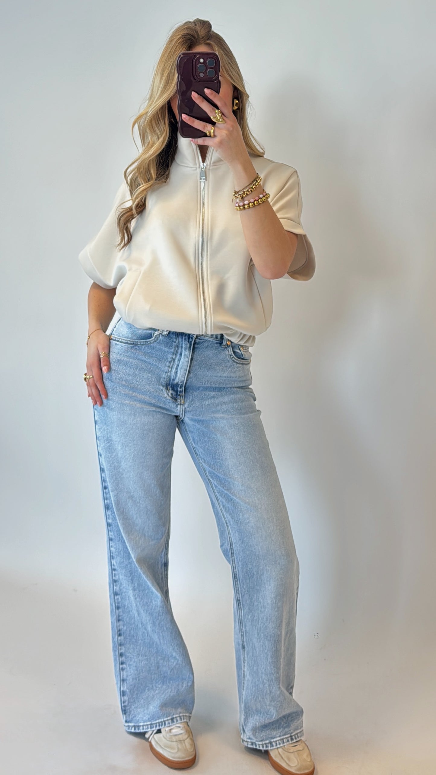 Emie zip top - beige