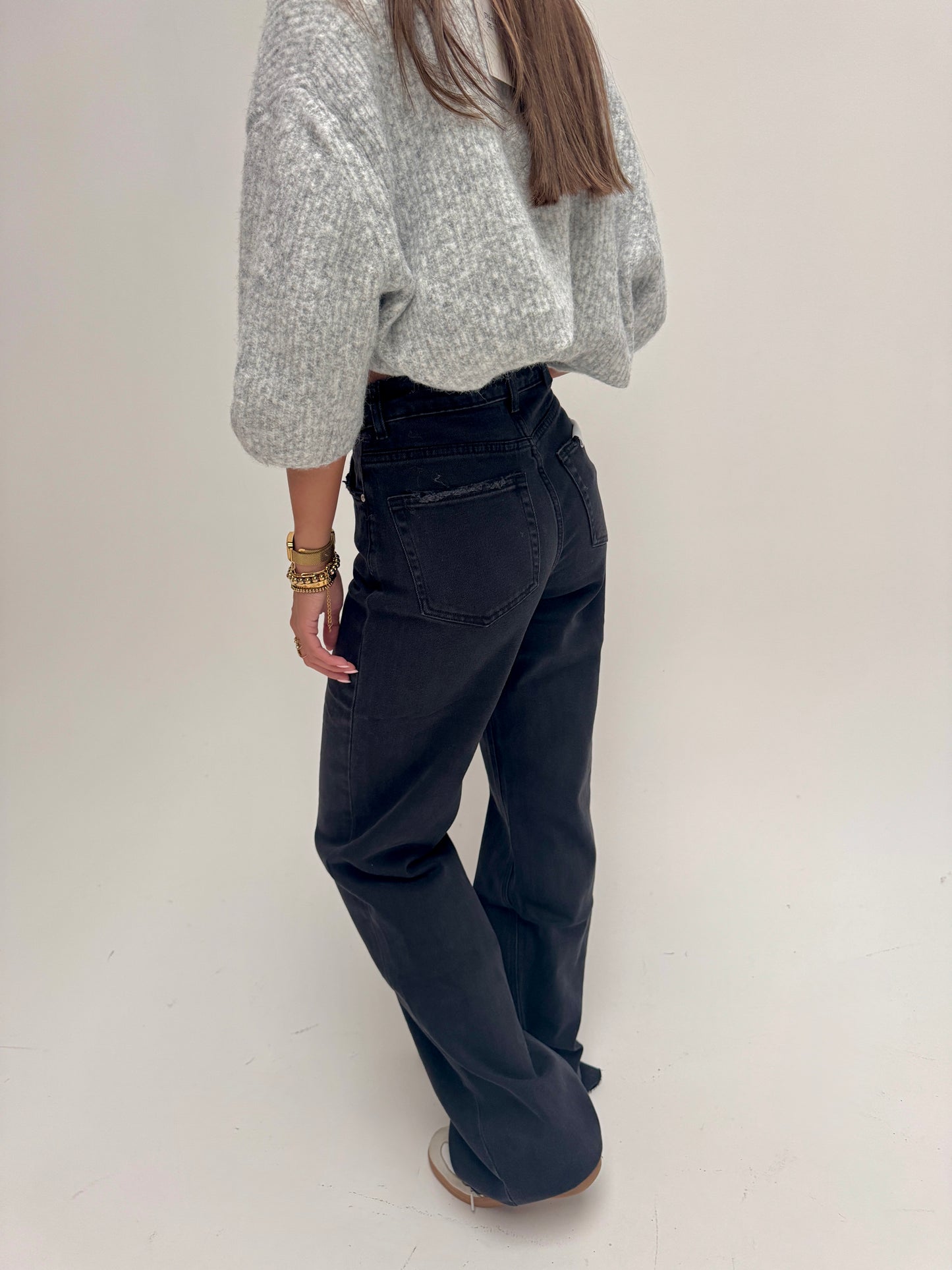 Queenheart jeans wide leg - zwart 3636-7