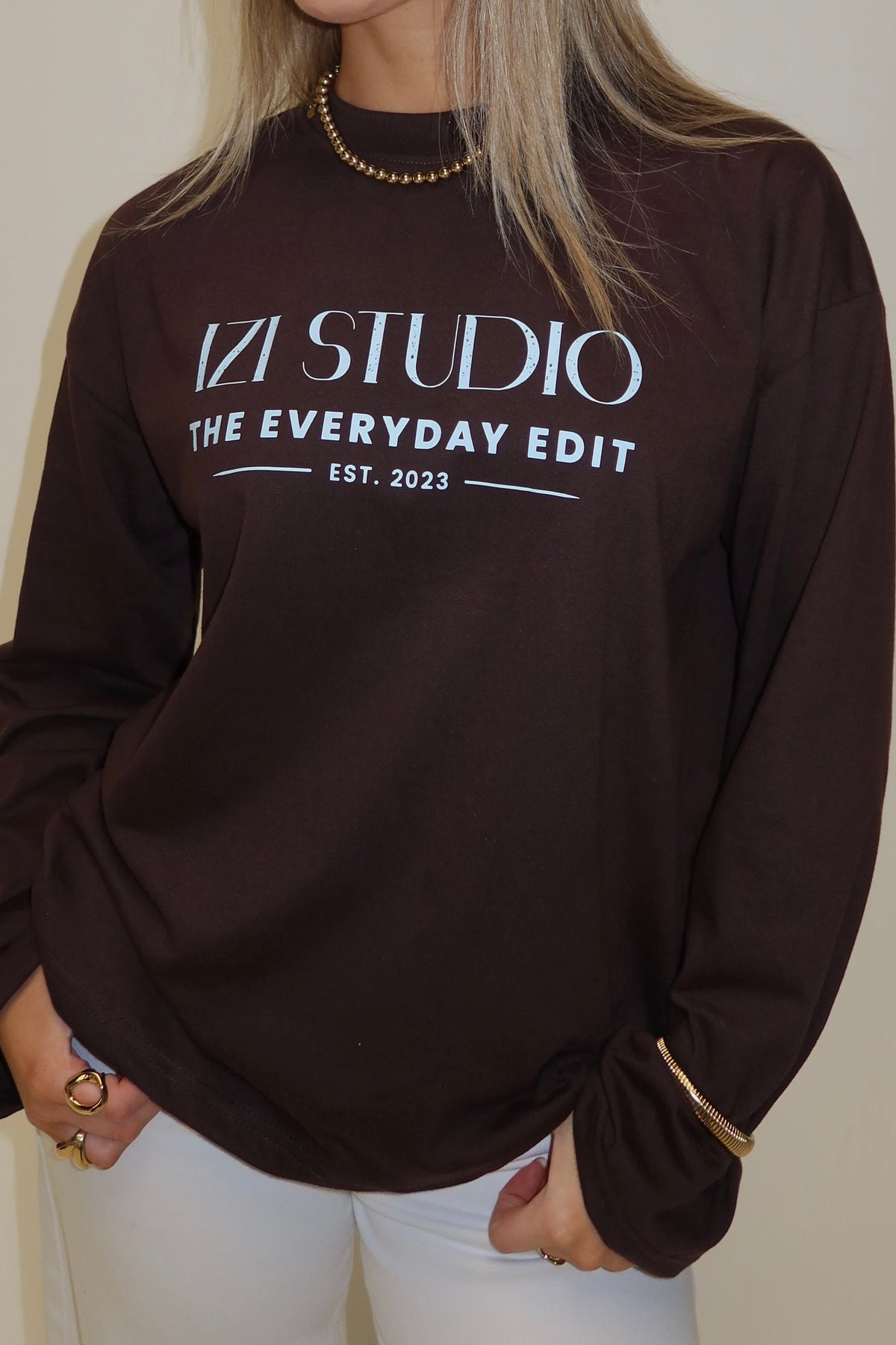 IZI studio longsleeved - bruin