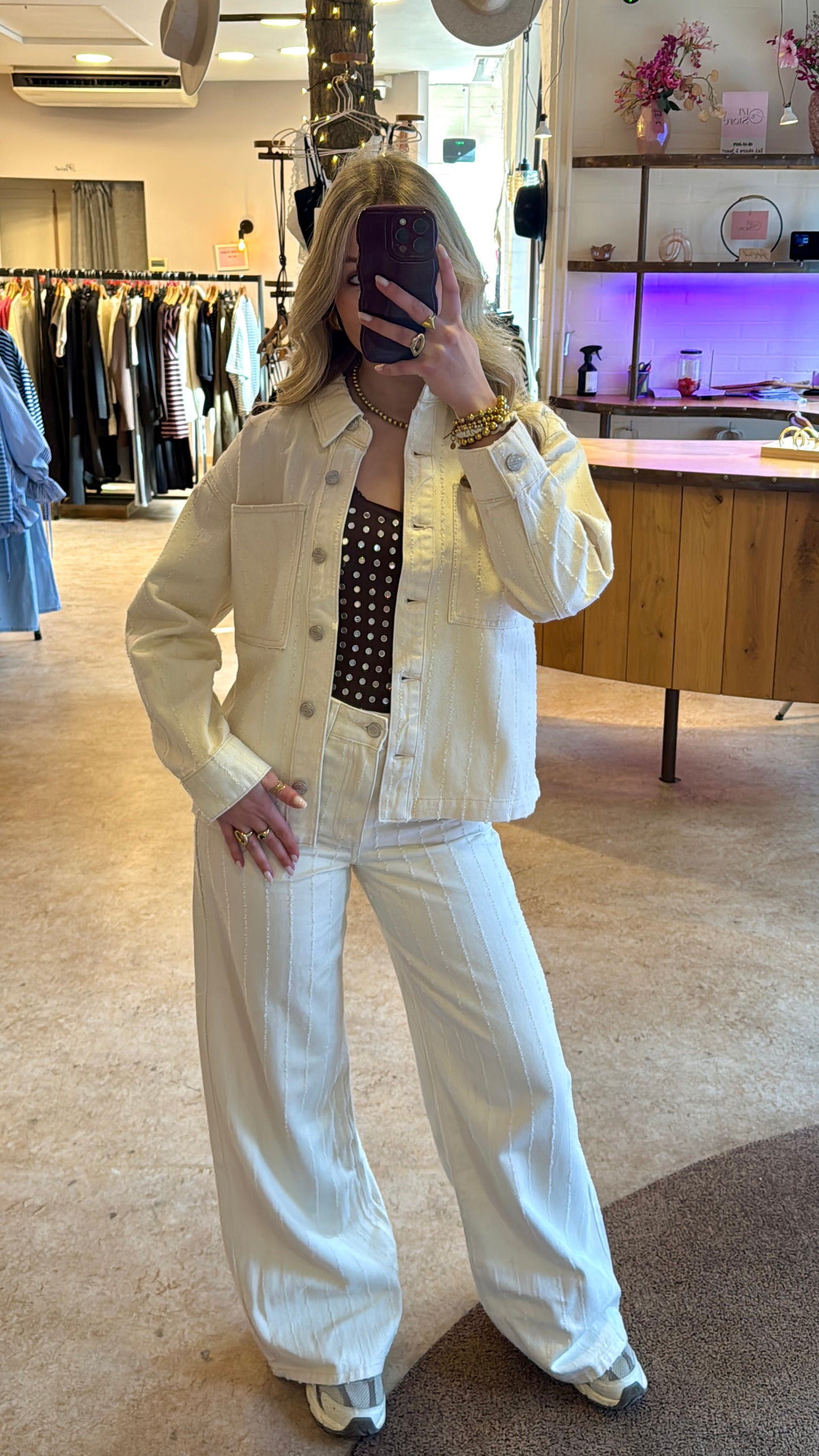 Izi golden muse denim jeans beige