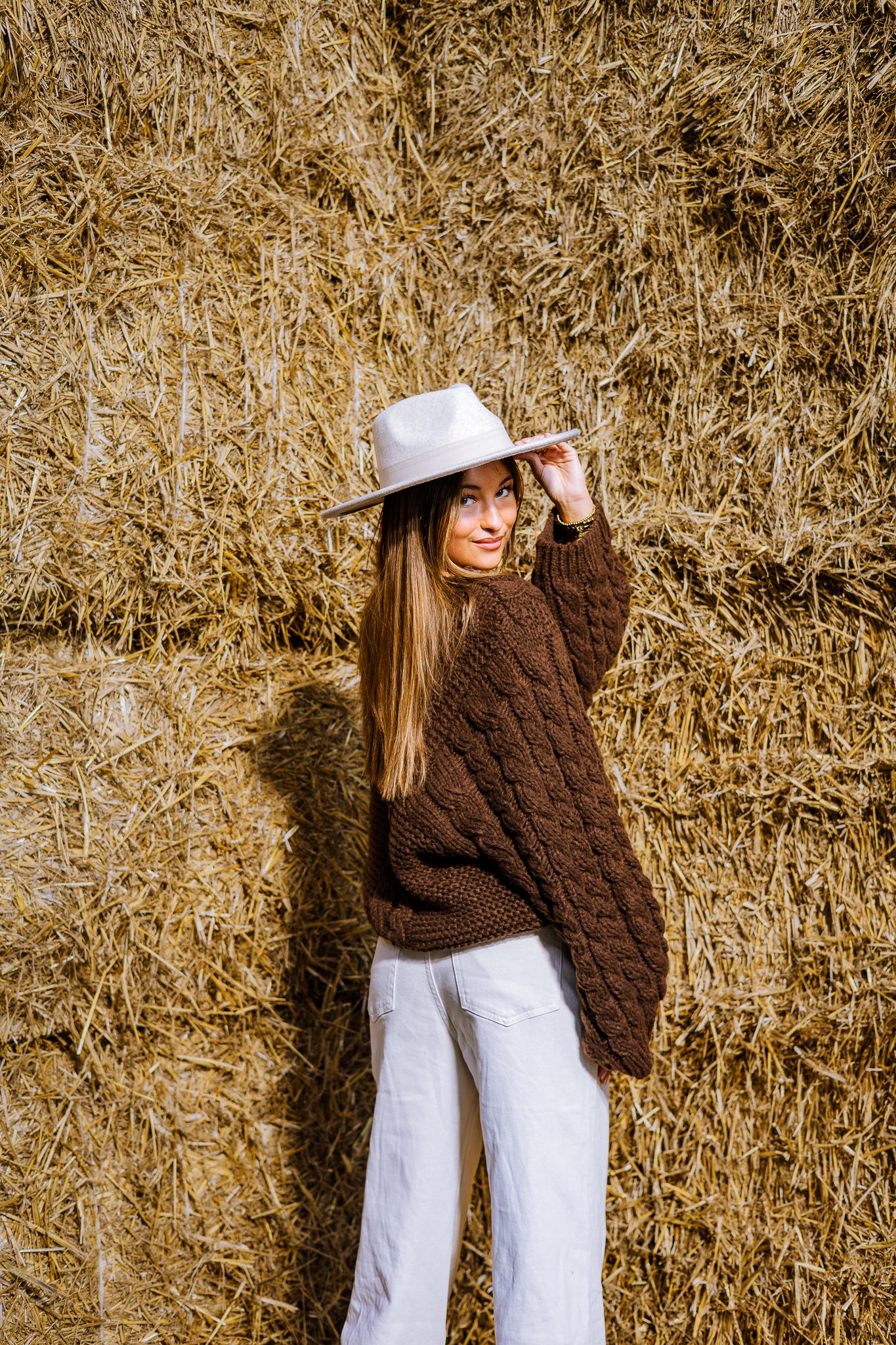 Lauren kabel knit - bruin