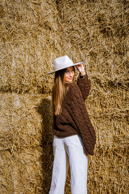 Lauren kabel knit - bruin