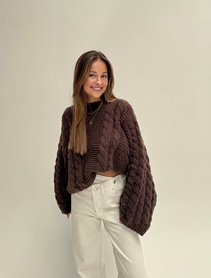 Lauren kabel knit - bruin