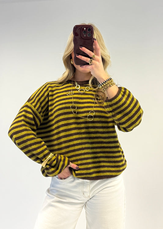 Lune striped knit - groen