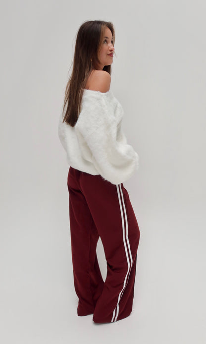 Ella jogger - striped burgundy