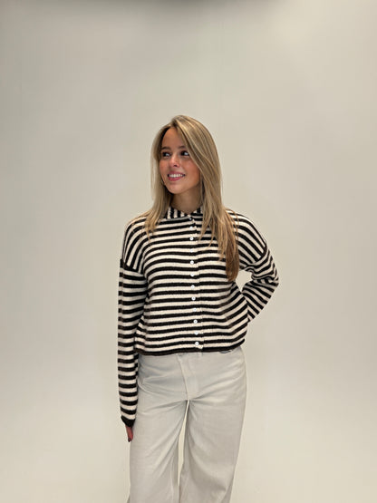Anna striped cardigan - bruin