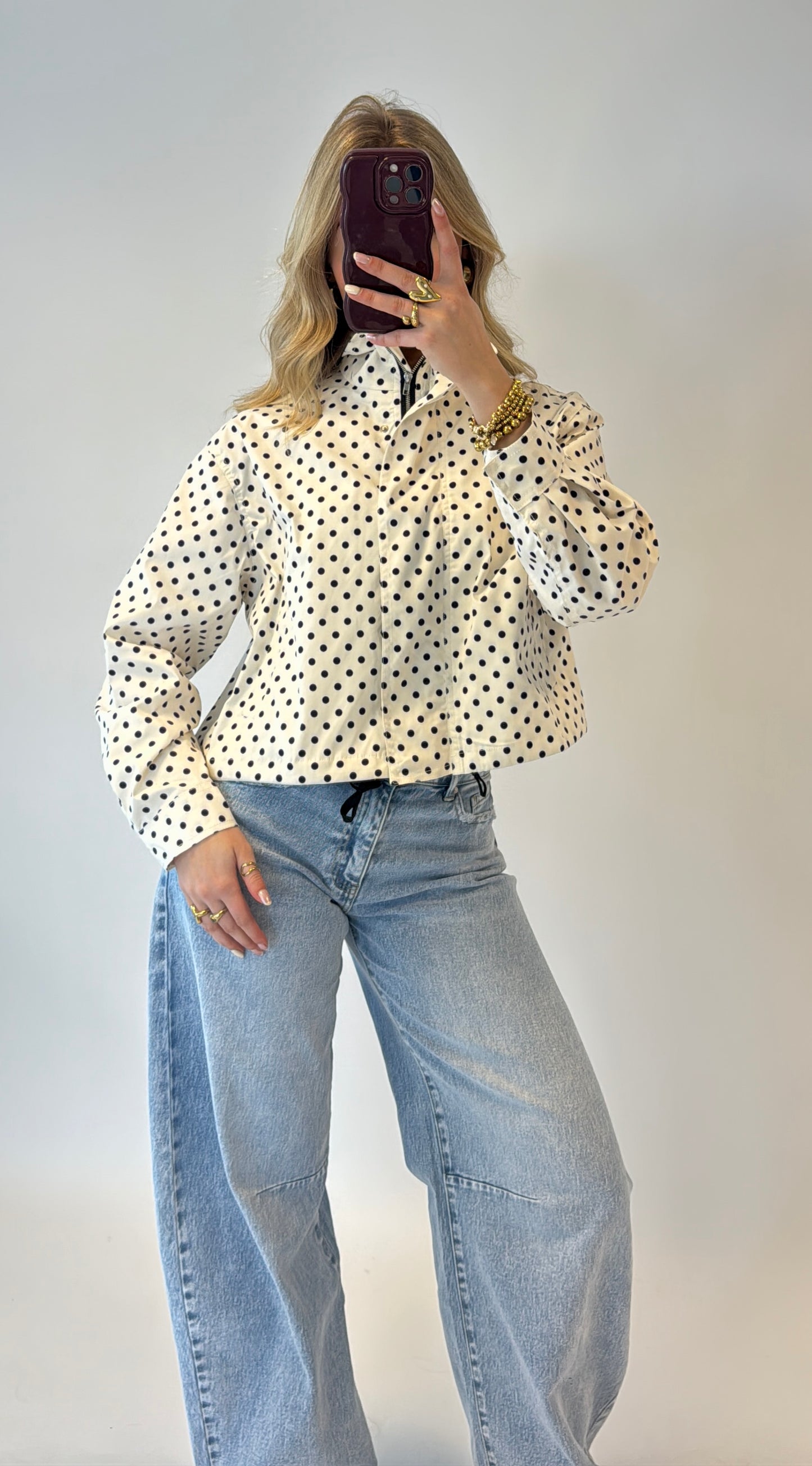 Minte polka dot jacket