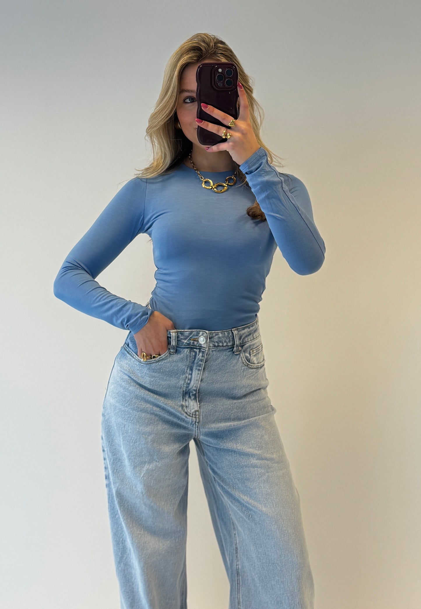 By Izi longsleeved top - lichtblauw