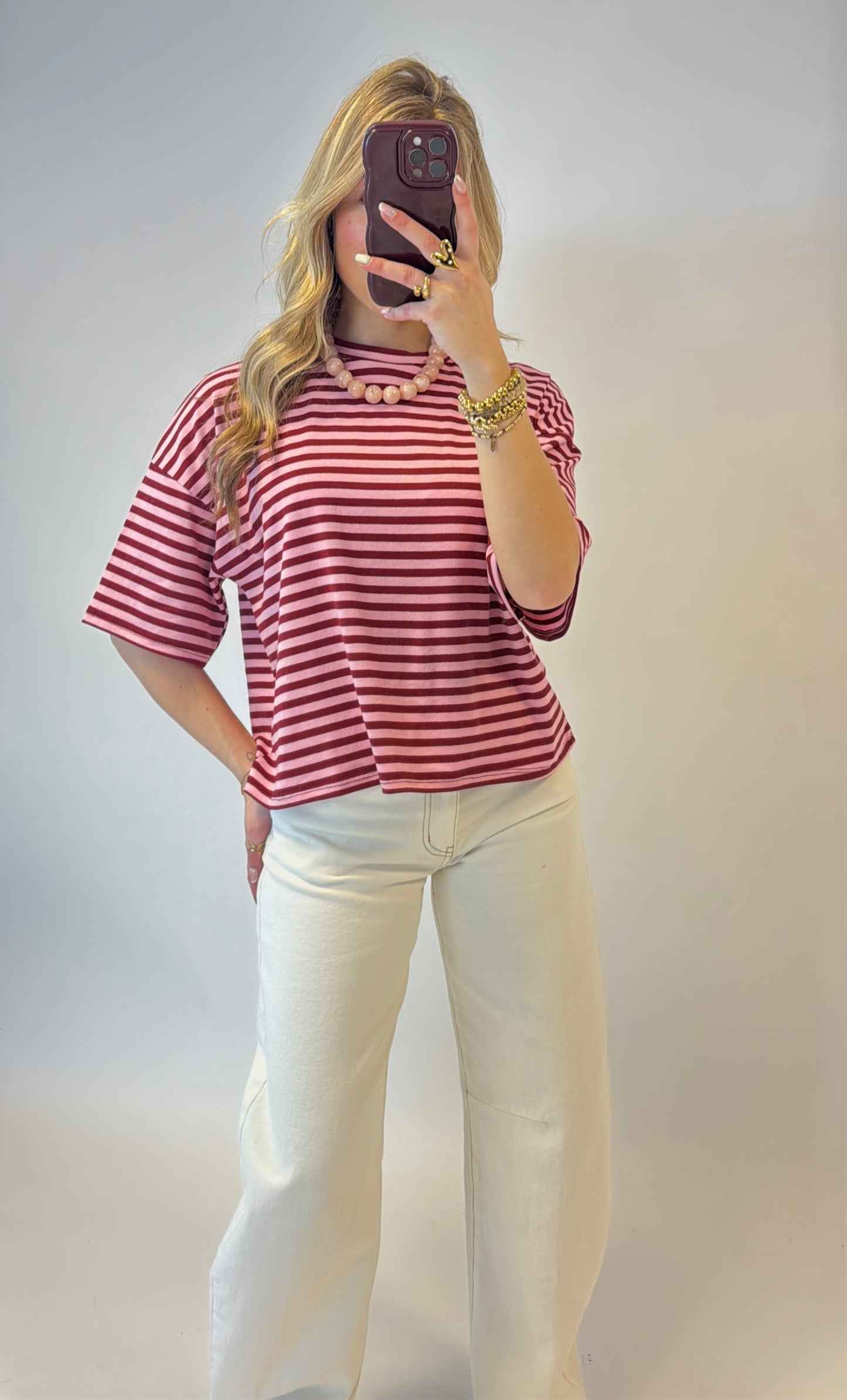 Meggie striped shirt - roze