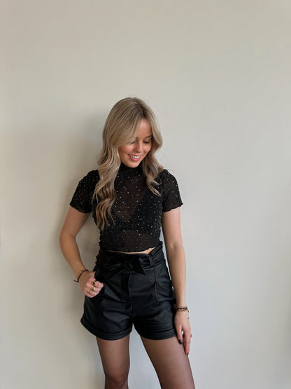 Leather pu short