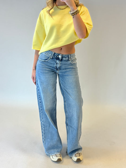 Wide leg jeans - low waist Queenhearts blauw